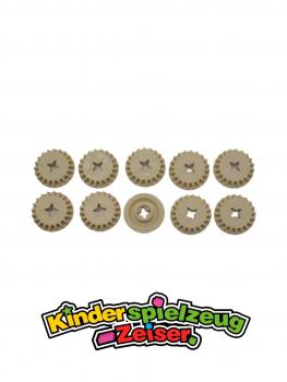 Preview: LEGO 10 x Technik Zahnrad 20 ZÃ¤hne beige Tan Technic Gear 20 Tooth Bevel 32198