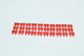 Preview: LEGO 30 x Platte rot Red Plate Modified 1x2 with 2 Open O Clip Horizontal 60470b