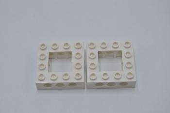 Preview: LEGO 2 x Lochstein Rahmen weiÃŸ White Technic Brick 4x4 Open Center 32324