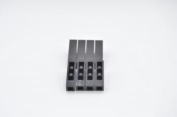 Preview: LEGO 8 x Stein Säule schräg 1x2x3 negativ schwarz black roof tile 2449 244926