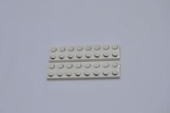 Preview: LEGO 2 x Leiterplatte weiÃŸ White Electric Plate 2x8 with Contacts 4758