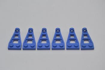 Preview: LEGO 6 x FlÃ¼gel Platte Kupplung blau Blue Plate Modified 1x2 with Long Stud 4596