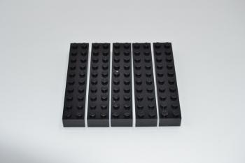 Mobile Preview: LEGO 5 x Basisstein Baustein Grundbaustein schwarz Black Brick 2x10 3006