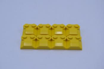 Preview: LEGO 8 x Motorhaube gelb Yellow Slope Curved 2x2x2/3 Two Studs Curved Side 41855