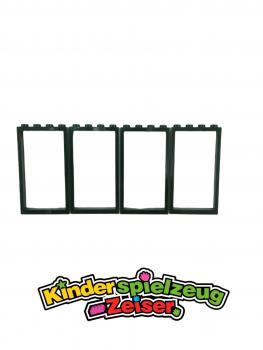 Preview: LEGO 4 x Fensterrahmen dunkelgrÃ¼n Dark Green Door Frame 1x4x6 2 Holes Top 60596