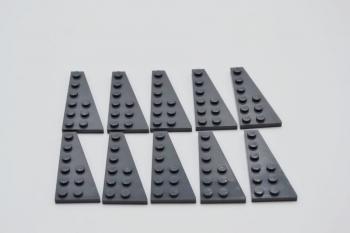 Preview: LEGO 10 x FlÃ¼gel rechts neues dunkelgrau Dark Bluish Gray Plate 6x3 Right 54383