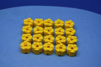 Preview: LEGO 20 x Rundsteine Hoch 2x2x1 Kreuz gelb yellow circular brick 3941