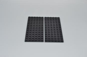 Preview: LEGO 2 x Basisplatte Bauplatte Grundplatte schwarz Black Basic Plate 3456