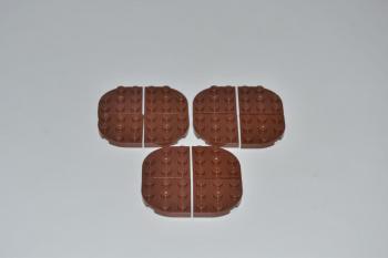 Preview: LEGO 12 x Rundplatte rotbraun Reddish Brown Plate Round Corner 3x3 30357