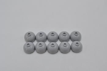 Preview: LEGO 10 x Kuppel neuhell grau Light Bluish Gray Brick Round 2x2 Hollow 553c