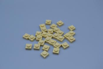 Preview: LEGO 30 x Basisplatte Bauplatte Grundplatte beige Tan Basic Plate 1x1 3024