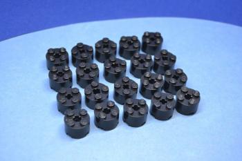 Preview: LEGO 20 x Rundstein Hoch schwarz Black Brick Round 2x2 Axle Hole 3941