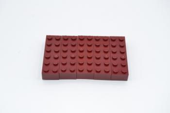 Preview: LEGO 5 x Basisstein dunkelrot Dark Red Basic Brick 2x6 2456 44237 6089268