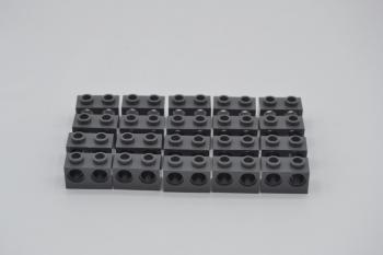 Preview: LEGO 20 x Technic Lochstein neues dunkelgrau Dark Bluish Gray Brick 1x2 32000