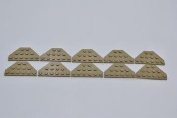 Preview: LEGO 10 x FlÃ¼gelplatte dunkelbeige Dark Tan Wedge Plate 3x6 Cut Corners 2419