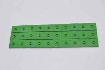 Preview: LEGO 30 x Fliese Noppe grÃ¼n Green Plate Modified 2x2 with Groove 1 Stud 87580