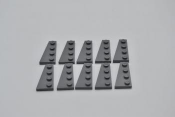 Preview: LEGO 10 x Platte links neues dunkelgrau Dark Bluish Gray Plate 4x2 Left 41770