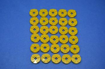 Preview: LEGO 30 x Rundplatte Achsloch gelb Yellow Plate Round 2x2 with Axle Hole 4032