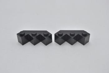 Preview: LEGO 2 x Diagonalstein Mauerstein schwarz Black Brick Modified Facet 3x3 2462