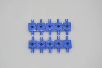 Preview: LEGO 10 x Technik Stein 2x2 Kreuzloch mit 2 Pins blau blue technic brick 30000