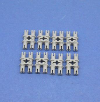 Preview: LEGO 8 x Technik Doppelverbinder Pins neuhell grau double connector 32138