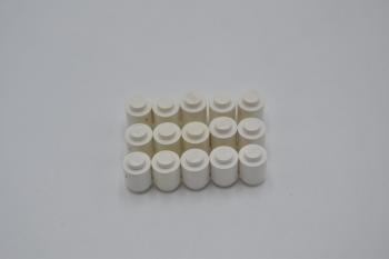 Preview: LEGO 15 x Stein rund geschlossen weiÃŸ White Brick Round 1x1 Solid Stud 3062a