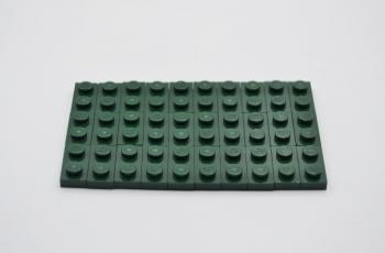 Preview: LEGO 30 x Basisplatte Bauplatte dunkelgrÃ¼n Dark Green Basic Plate 1x2 3023 