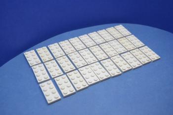 Preview: LEGO 30 x Basisplatte Bauplatte weiÃŸ White Basic Plate 2x4 3020