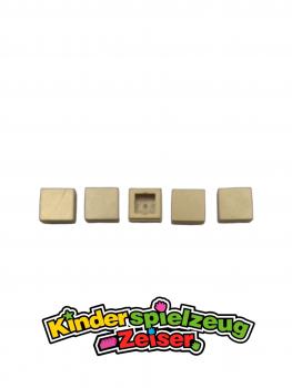 Preview: LEGO 5 x Fliese Kachel Platte glatt Metallic Gold Tile 1x1 with Groove 3070b