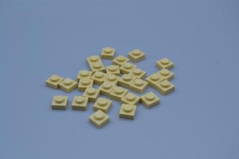 Preview: LEGO 30 x Basisplatte Bauplatte Grundplatte beige Tan Basic Plate 1x1 3024