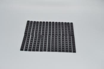 Preview: LEGO 30 x Basisplatte Grundplatte schwarz Black Basic Plate 1x8 3460