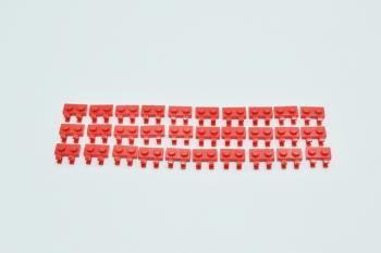 Preview: LEGO 30 x Platte rot Red Plate Modified 1x2 with 2 Open O Clip Horizontal 60470b