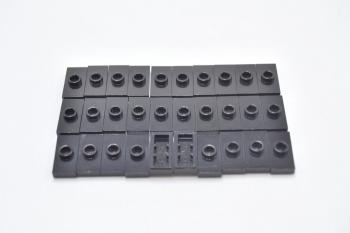 Preview: LEGO 30 x Fliese mit Noppe schwarz Black Plate 1x2 1 Stud with Groove 15573