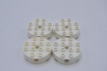 Preview: LEGO 4 x Rundstein weiÃŸ White Brick Round 4x4 4 Side Pin Side Pin Holes 6222