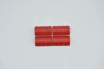 Preview: LEGO 4 x Bogensteine rot Red Slope Curved 2x4x1 1/3 Four Recessed Studs 6081