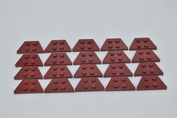 Preview: LEGO 20 x FlÃ¼gelplatte schrÃ¤g Trapez dunkelrot Dark Red Wedge Plate 2x4 51739