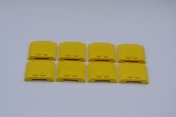 Preview: LEGO 8 x Motorhaube Dach gelb Yellow Wedge 4x4x2/3 Triple Curved 45677