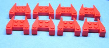 Preview: LEGO 8 x Keilstein SchrÃ¤gstein rot Red Wedge 3x4 without Stud Notches 2399