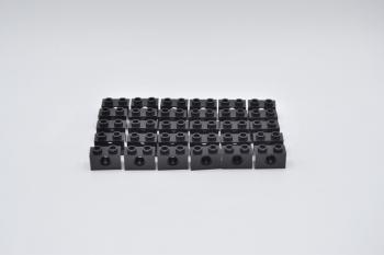 Mobile Preview: LEGO 30 x Technik Technic Lochstein 1x2 1 Loch schwarz black hole brick 3700