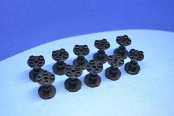 Preview: LEGO 10 x Weltraum StÃ¼tzen schwarz Black Support 2x2x2 Complete Hole 3940b