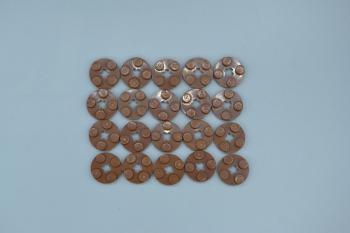 Preview: LEGO 20 x Rundplatte Achsloch alt braun Brown Circular Plate With Axis Hole 4032