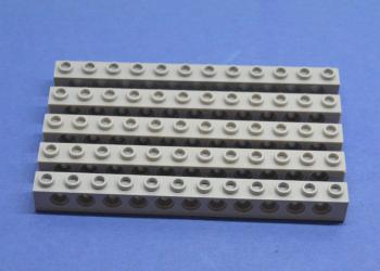 Preview: LEGO 5 x Lochstein neuhell grau Light Bluish Gray Technic Brick 1x12 Holes 3895