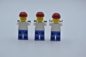 Preview: LEGO 3 x Figur Minifigur Minifigures City Mann Overall blau Streifen ovr030 