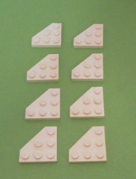 Preview: LEGO 8 x Ecke Flügel Platte 3x3 weiß white wedge wing plate 2450 245001 4280148