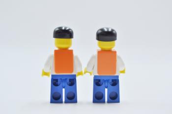 Preview: LEGO 2 x Figur Minifigur Racers Ferrari F1 Cameraman rac028a aus Set 8672