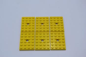 Preview: LEGO 6 x Platte Lenkfahrzeug gelb Yellow Plate Modified 4x6 with Hole 709