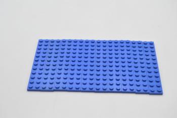 Preview: LEGO 10 x Basisplatte Bauplatte Grundplatte blau Blue Basic Plate 2x12 2445 