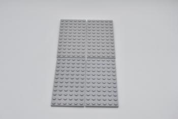 Preview: LEGO 4 x Basisplatte neuhell grau Light Bluish Gray Basic Plate 6x12 3028