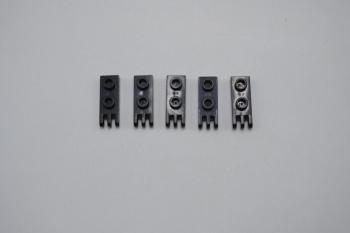 Preview: LEGO 5 x Scharnierplatte schwarz Black Hinge Plate 1x2 with 3 Fingers 4275b