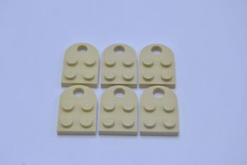 Preview: LEGO 6 x AnhÃ¤ngerplatten beige Tan Plate Modified 2x3 with Hole 3176